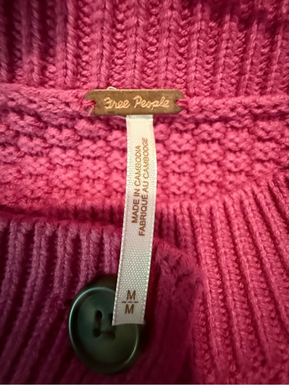 Free People Oversized Cable Knit Cardigan in Plumdrop Size M - Picture 11 of 11